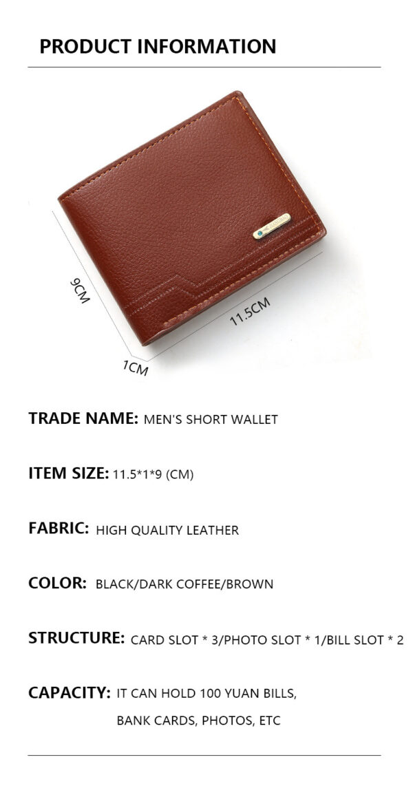 Soft Leather Multi-card Slot Small Wallet - Image 4