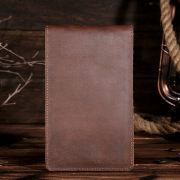 Men's Long Mobile Phone Bag Money Bag Head Layer Cowhide Crazy Ma Card Bag Wallet Card Clip Big Card Clip Thin - Image 2