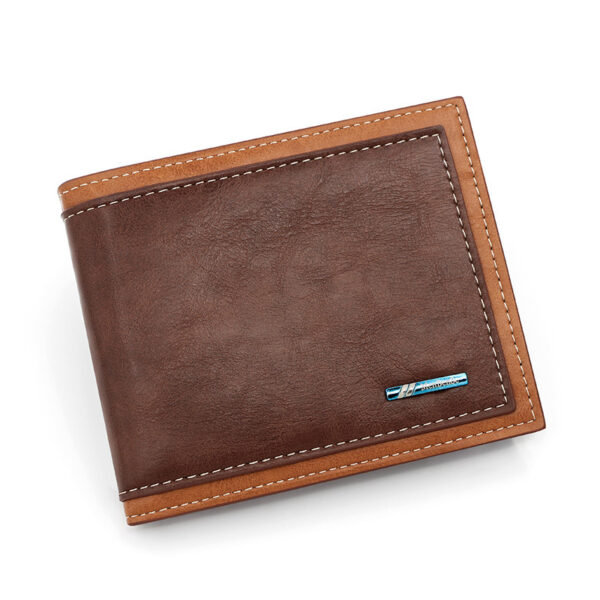 Fashion Simple Men's Stitching Short Wallet - Image 4