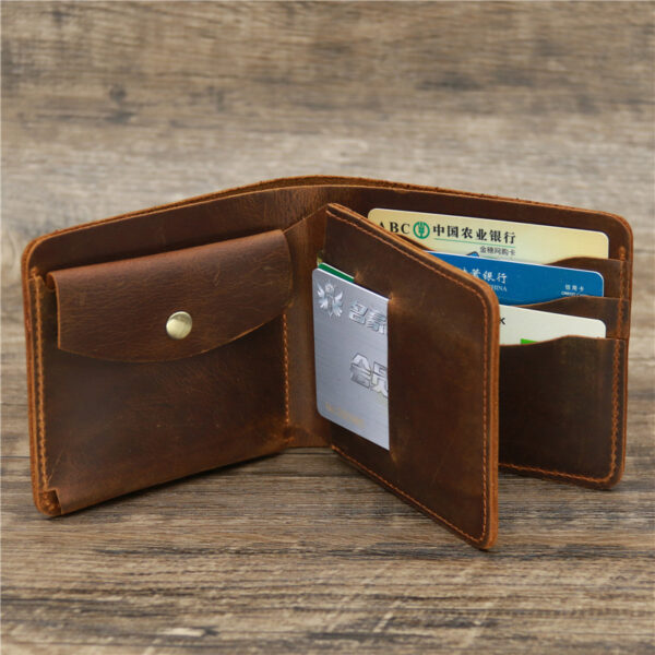 Men's Wallet Leather Wallet Retro Rough Tri-fold First Layer Cowhide - Image 8