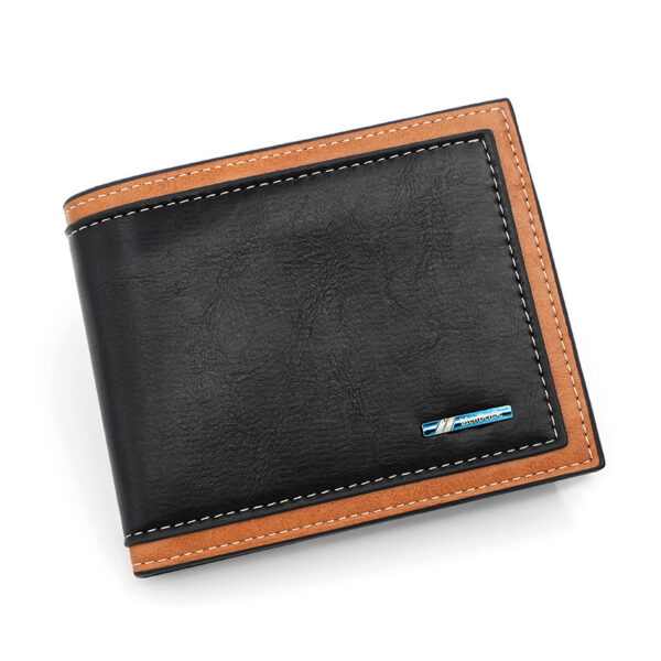 Fashion Simple Men's Stitching Short Wallet - Image 2