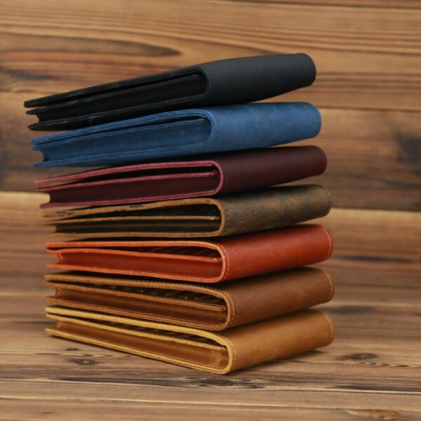 Men's Long Mobile Phone Bag Money Bag Head Layer Cowhide Crazy Ma Card Bag Wallet Card Clip Big Card Clip Thin - Image 3