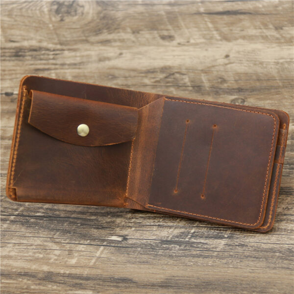 Men's Wallet Leather Wallet Retro Rough Tri-fold First Layer Cowhide - Image 7