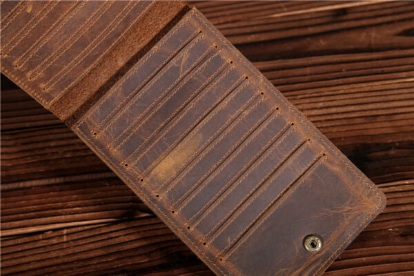 Men's Long Mobile Phone Bag Money Bag Head Layer Cowhide Crazy Ma Card Bag Wallet Card Clip Big Card Clip Thin - Image 6