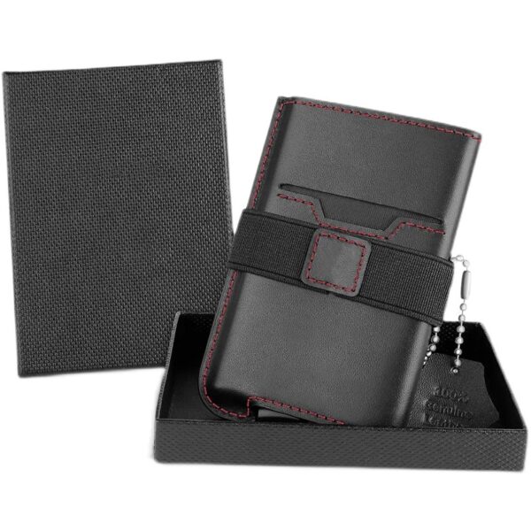Leather Men's Wallet Compact Mini Card Holder Aluminum Alloy Card Holder Wallet - Image 4